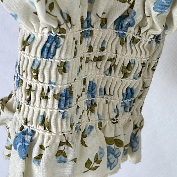 DKNY JEANS Off The Shoulder Smocked Waist Top - Picture 5 of 6